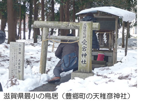 滋賀県最小の鳥居（豊郷町の天稚彦神社）