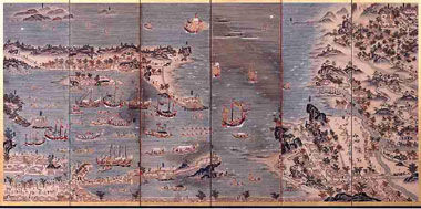 琉球貿易図屏風